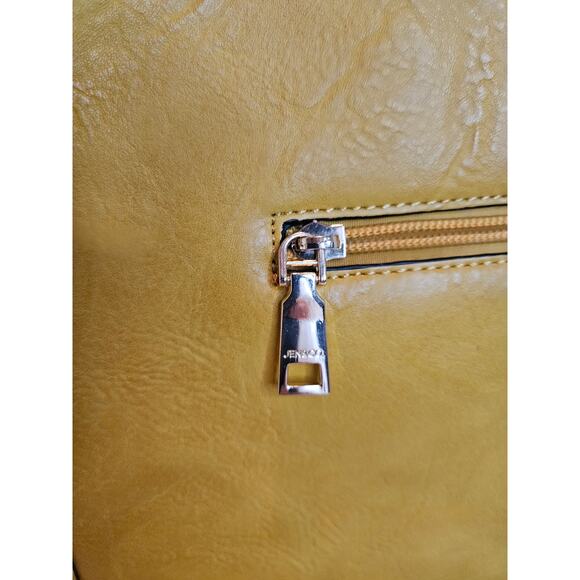 Jen & Co Vegan Leather Crossbody Bag Leopard Guitar Strap Amber Snap pocket - Picture 6 of 8